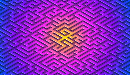 Maze pattern abstract background with vibrant labyrinth for poster or wallpaper