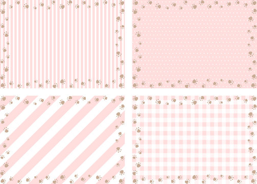 肉球フレーム 柄背景セット Stock Vector Adobe Stock