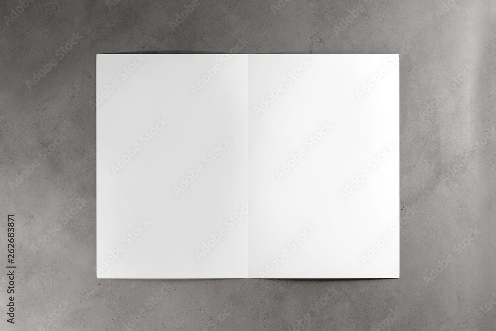 Poster mock up of a brochure on a concrete background - 3d rendering