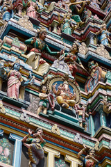 Fototapeta na wymiar Kuala Lumpur : 16 febrary 2015 : The Kuala Lumpur Malaysia - Sri Maha Mariamman Temple Dhevasthanam, Hindu temple in Chinatown.