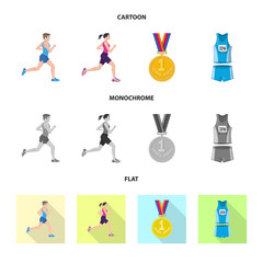 Vector design of sport  and winner icon. Collection of sport  and fitness  stock symbol for web.