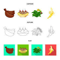 Isolated object of natural and vegetarian logo. Set of natural and eating stock vector illustration.