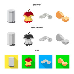 Vector illustration of dump  and sort icon. Collection of dump  and junk vector icon for stock.