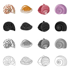 Vector design of animal and decoration icon. Set of animal and ocean stock symbol for web.