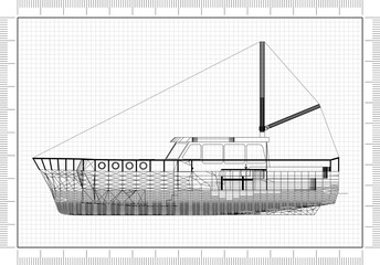 Fishing Boat Architect Blueprint 