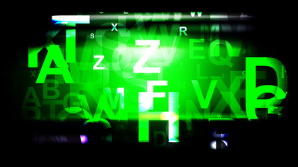 Cool Green Random Letters Background