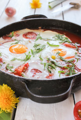 Schakschuka Tomatengericht Tomatensauce mit Ei