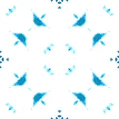 Poster Vlinders Blauwe geometrische aquarel. Naadloze Pattern.Surface Ornament.