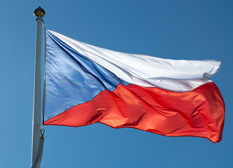 Naklejka na ściany i meble Flag of the Czech Republic close up.