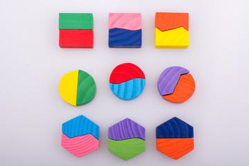 Colorful pieces of a logic puzzle