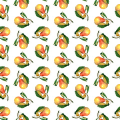 Watercolor fruit pattern.