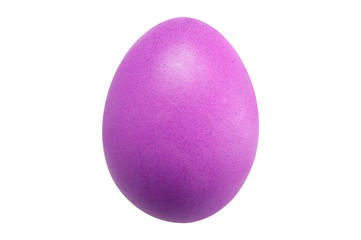 Isolated Violet or pink Easter Egg on white background - fine edge