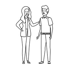 young couple avatars characters