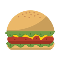 Hamburger fast food isolated