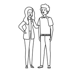 young couple avatars characters