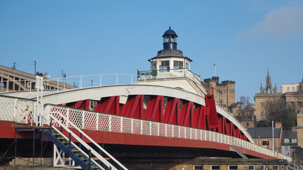 Newcastle Upon Tyne, England, United Kingdom. The Swing Bridge is a swing bridge over the River Tyne connecting Newcastle upon Tyne and Gateshead