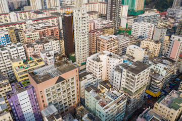 Obraz premium Top view of Hong Kong city downtown