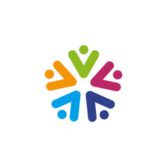 Fototapeta na wymiar Community and adoption care logo design vector template