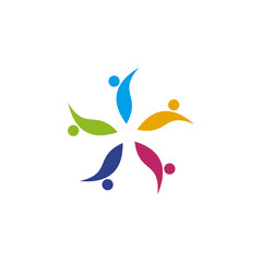 Fototapeta premium Community and adoption care logo design vector template