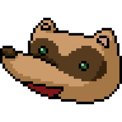 Obraz premium vector pixel art raccoon head
