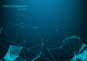 Abstract polygonal background with connected lines and dots. Minimalistic geometric pattern. Molecule structure and communication. Graphic plexus background. Science, medicine, technology concept