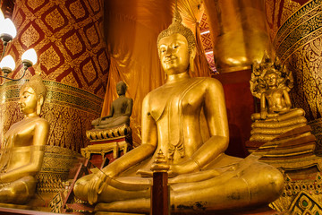 Golden Buddha in Wat Phanan Choeng,Thailand