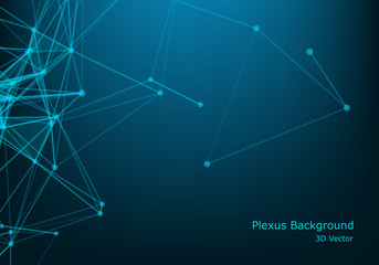 Polygonal space wireframe background communication. Global network connections template. Complex lines and dots backdrop. Digital data visualization. Low poly illustration.