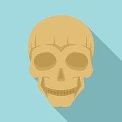 Smiling skull head icon. Flat illustration of smiling skull head vector icon for web design