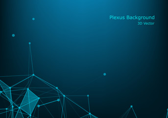 Abstract futuristic - Molecules technology with linear and polygonal pattern shapes on dark blue background. Illustration Vector design digital technology concept