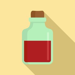 Magic blood flask icon. Flat illustration of magic blood flask vector icon for web design