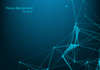 Geometric graphic background molecule and communication. Big data complex with compounds. Perspective backdrop. Minimal array. Digital data visualization. Scientific cybernetic vector illustration