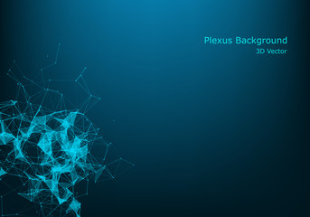 Abstract vector particles and lines. Plexus effect. Futuristic illustration. Polygonal Cyber Structure. Data Connection Concept.