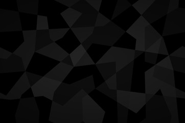 Black geometric background with gradient and triangle pattern. Abstract low poly vector texture