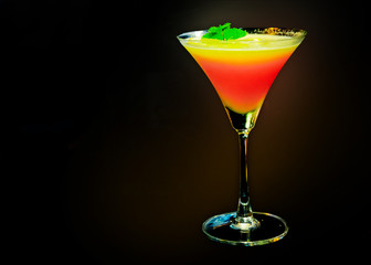 cocktails with fresh fruit , colourful coctail