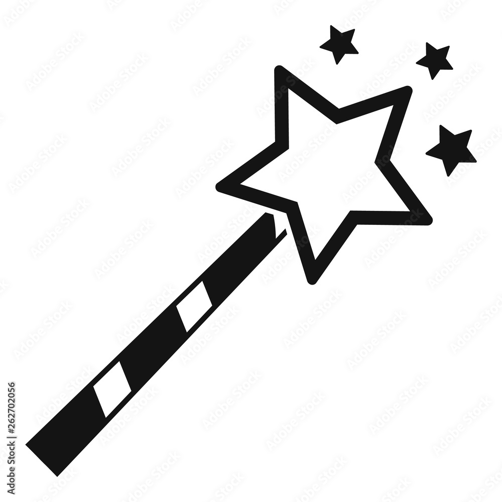 Poster magic stick icon. simple illustration of magic stick vector icon for web design isolated on white ba