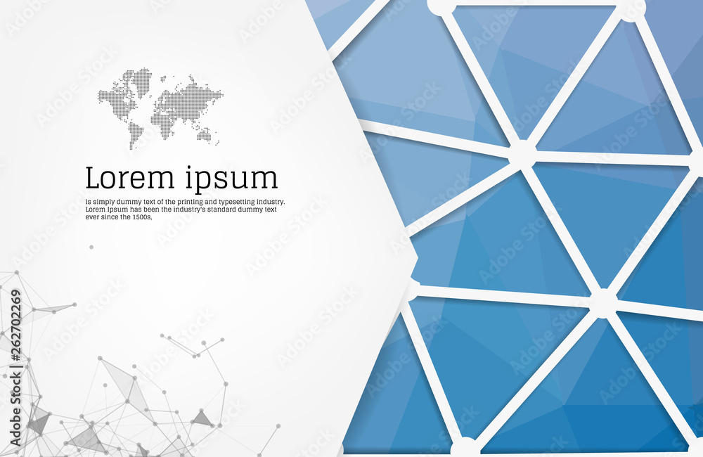 Poster abstract blue geometric design template with triangular polygonal background. info graphics backgrou