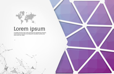 Abstract Purple geometric design template with triangular polygonal background. Info graphics background with geometric shapes. creative business cards, clean and modern concept.