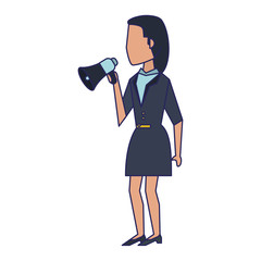 Fototapeta premium Executive businesswoman avatar blue lines