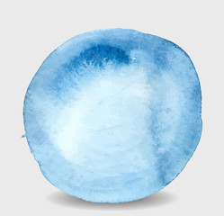  watercolor blue circle,  vector image