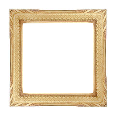 The antique yellow frame on the white background