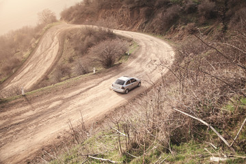 Obraz na płótnie Canvas Car for traveling with a ground road.
