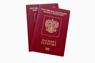 Passport of the Russian Federation. Isolation on a white background. Angarsk / Russia 03/26/19