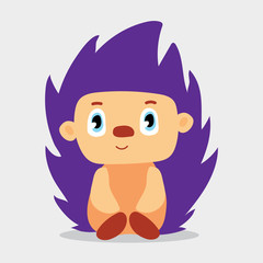 Cute Little Cartoon Hedgehog Kid Graphic Illustration