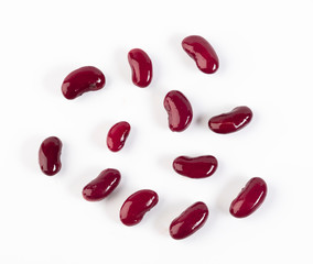 red beans in sauce isolated on white background