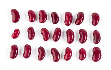 red beans in sauce isolated on white background