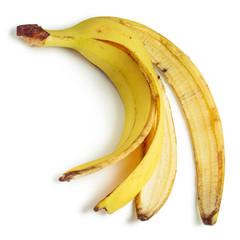 Banana peel, isolated on white background