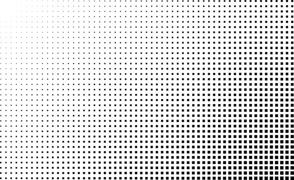 Halftone gradient vector background. Square dots halftone