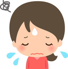 落ち込んでうつむく若い女性