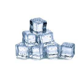  ice cubes on white background