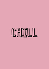 chill typography with pink background